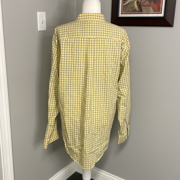 TravelSmith Enro Mens Yellow Blue Windowpane Checkered Long Sleeve Shirt Large - Picture 5 of 6